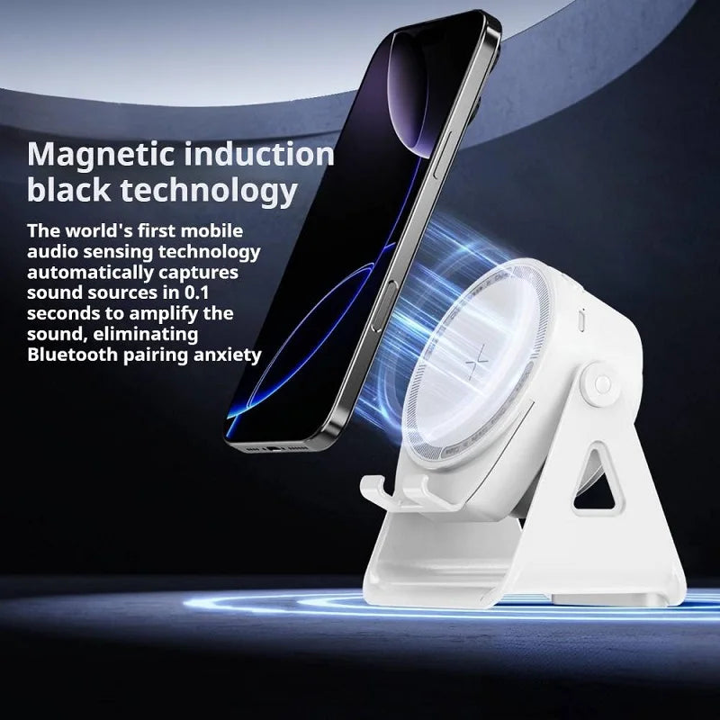 3 in1 Induction Speaker Non-slip New Cell Phone Holder Adjustable with RGB Light Smart Wireless Bluetooth Speaker Phone Stand