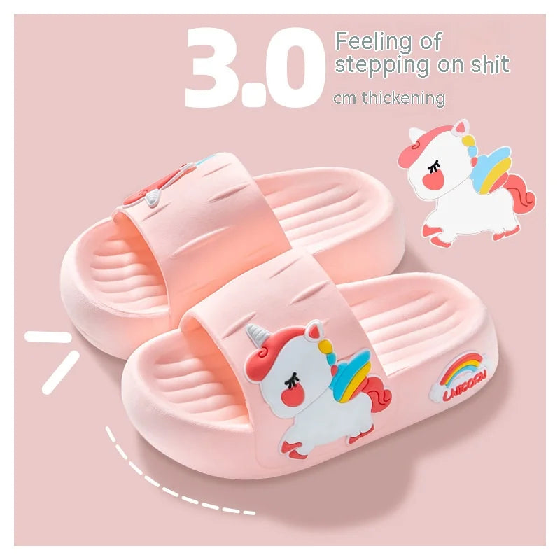 Summer Girls Slippers Children's Indoor Home Soft Bottom Cute Unicorn Baby Little Girl Sandal Slippers