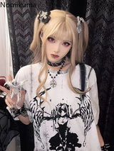 Harajuku Y2k Tops Japanese Tshirts for Women Summer Tees Streetwear Anime Print Camisetas Casual Fashion T Shirt 2025 Ropa Mujer