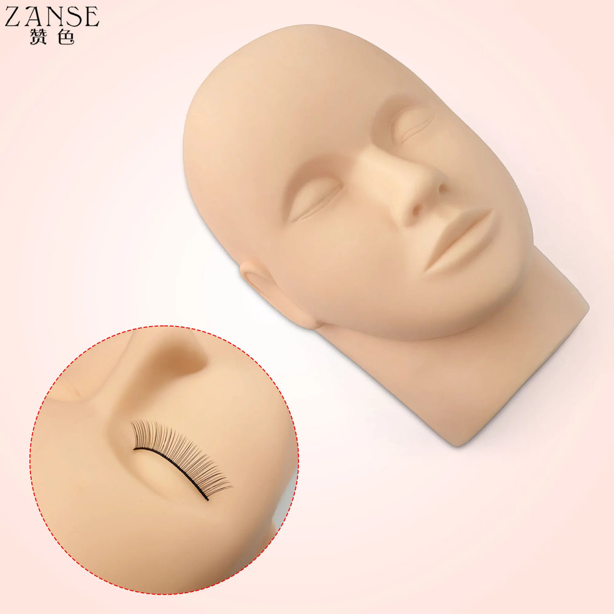 1pc Fake Head Mould Mannequin Head Training Makeup Model Rubber Eye Facial Eyelash Eyelash Extension Makeup Practice Heads