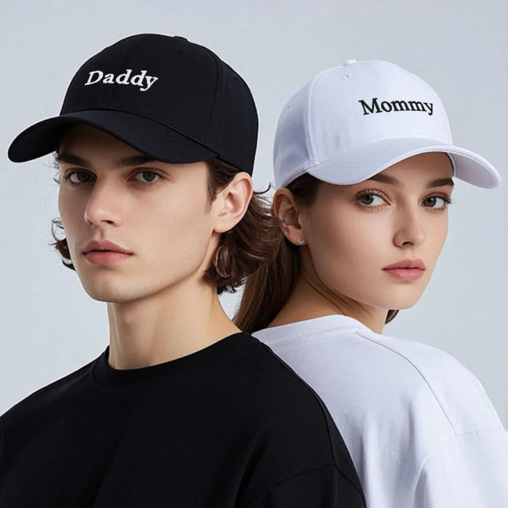 Daddy & Mommy Baseball Cap for Men & Women Unisex Soft Washed Cotton Embroidery Baseball Hats For Father's Mother's Day gifts