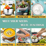Multiple sizes Stainless Steel Basin Salad Bowl Egg Beater Bowl Silicone Base Thick Cooking Basin Salad Basin Baking Mixing Bowl
