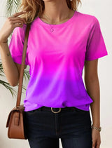 Women's T-Shirts For Women 3d Gradient Print  Tees Casual Street Femalewear Summer  Oversized T-Shirt Fashion Lady Y2k Clothing