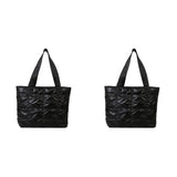Fashion Tote Handbags for Women Black Large Capacity Soft Rhombus Bags Vinatge Quilted Shoulder Bag Purse for Travel Shopping