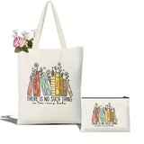 There Is No Such Thing As Too Many Books Tote Bag Makeup Bag Book Lovers Tote Bag Library Tote Shopper Women's Tote Bag