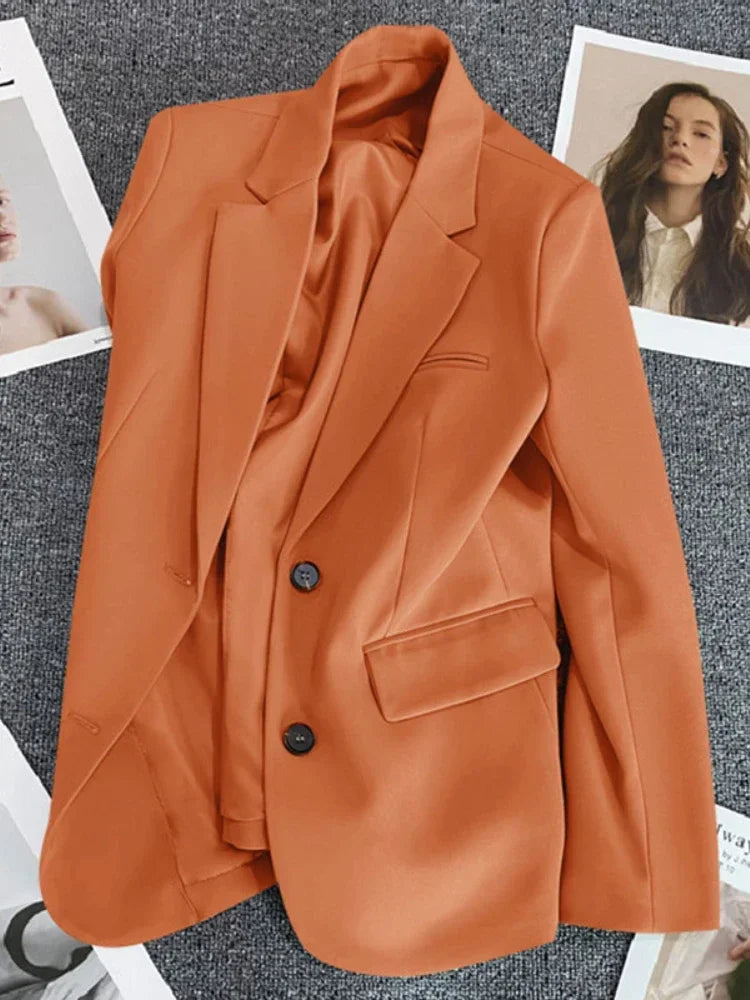 Blazer for Women 2025 Spring Autumn New Elegant Long Sleeve Office Blazer Coats Korean Fashion Casual Loose Appear Thin Blazers