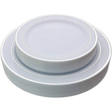 25/10PCS Silver Plastic Plates-Disposable Plastic Plates with Silver Rim- Wedding Party Plates Dinner Plates /Salad Plates