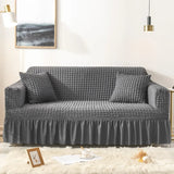 Sofa Cover for Living Room Thick Ruffled Seersucker Elastic L Shaped Corner Sofa Cover 1/2/3/4 Seater Cover for Sofa