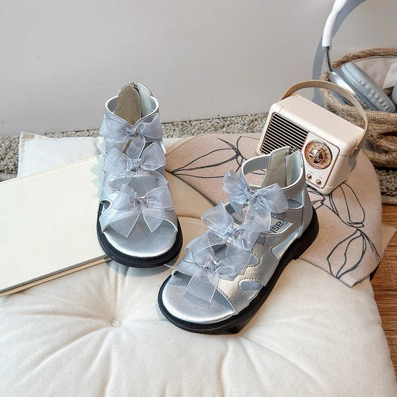 Girls Sandals Summer New Children's Shoes Little Girl Princess Baby Roman Shoes Soft Sole Trend Cool Footwear Size 23-36