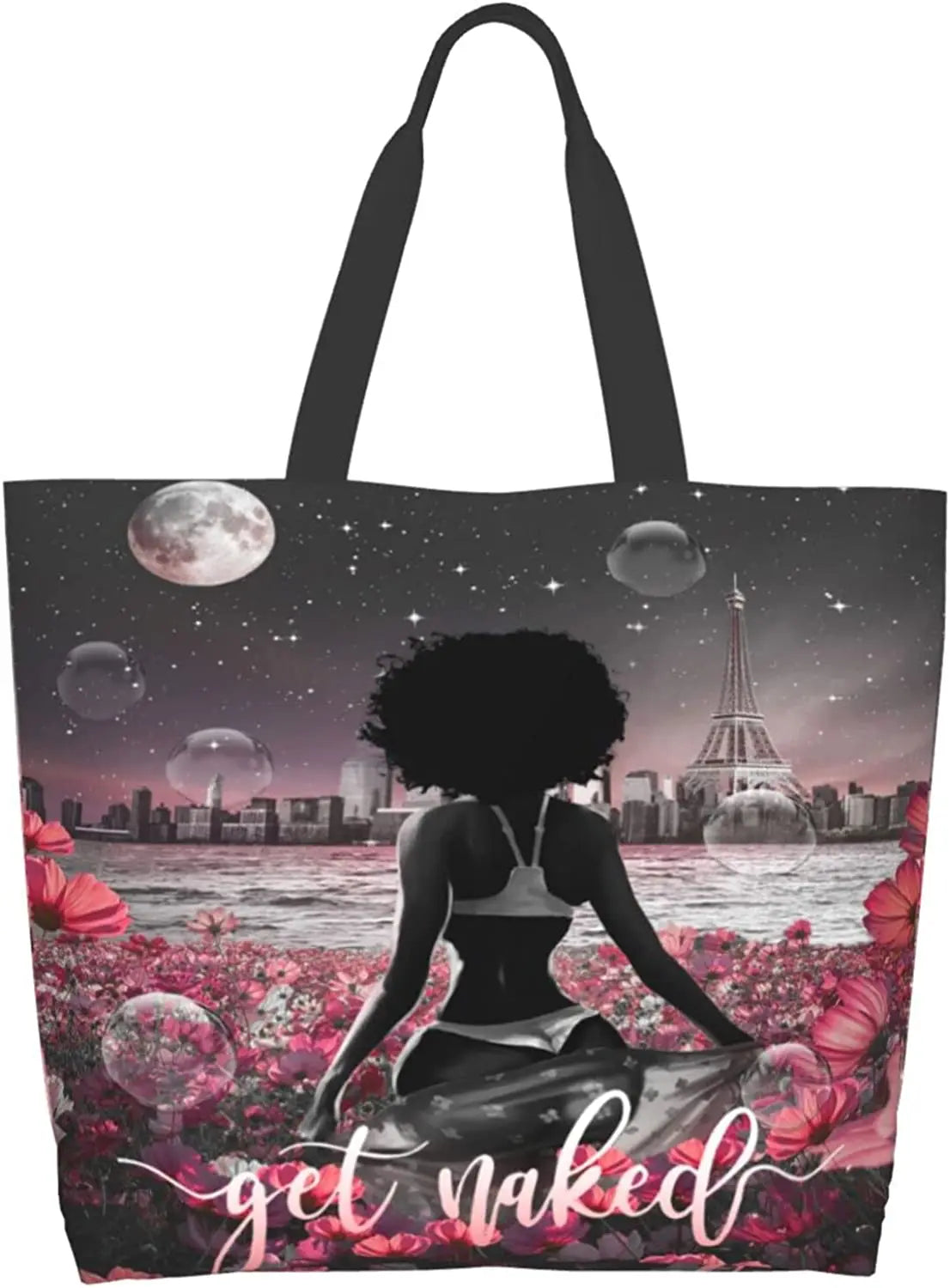 African American Tote Bag Shoulder Handbag Fashion Woman Tote Bag Shoulder Handbag Black Queen Girl Tote Bag Shoulder Handbag
