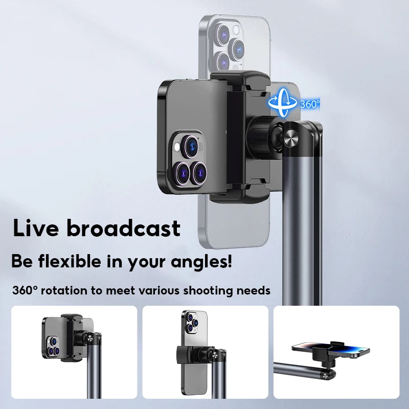 Tablet Stand Phone Holder Floor Lazy Support Stand Desktop Live Broadcast Stand Aluminum Alloy Retractable iPad Clip