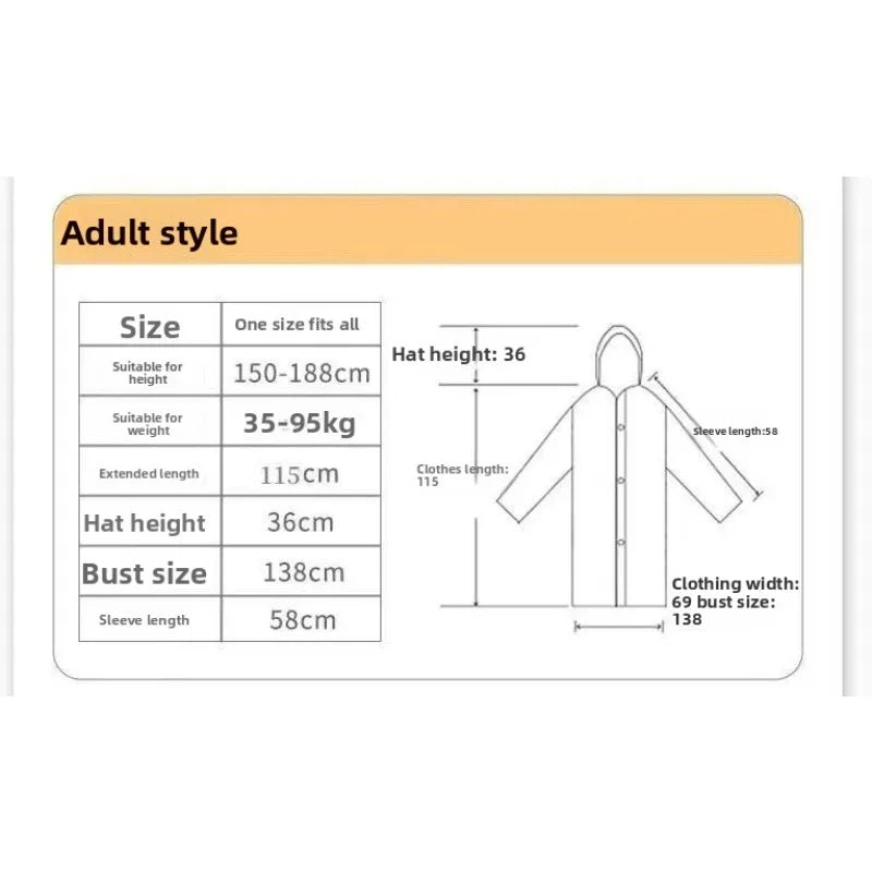 Raincoat Women Men Impermeable Thickened Waterproof Raincoat Tourism Outdoor Hiking Rain Poncho Raincoat Hooded Rain Coat