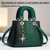 Luxurious PU Crocodile Print Tote Bag - Spacious Interior, Zipper Closure, Polyester Lining, Top Handle Satchel, Shoulder Bag, Crossbody Bag & Purse - Elegant Womens Fashion Handbag with Edge Painted Details
