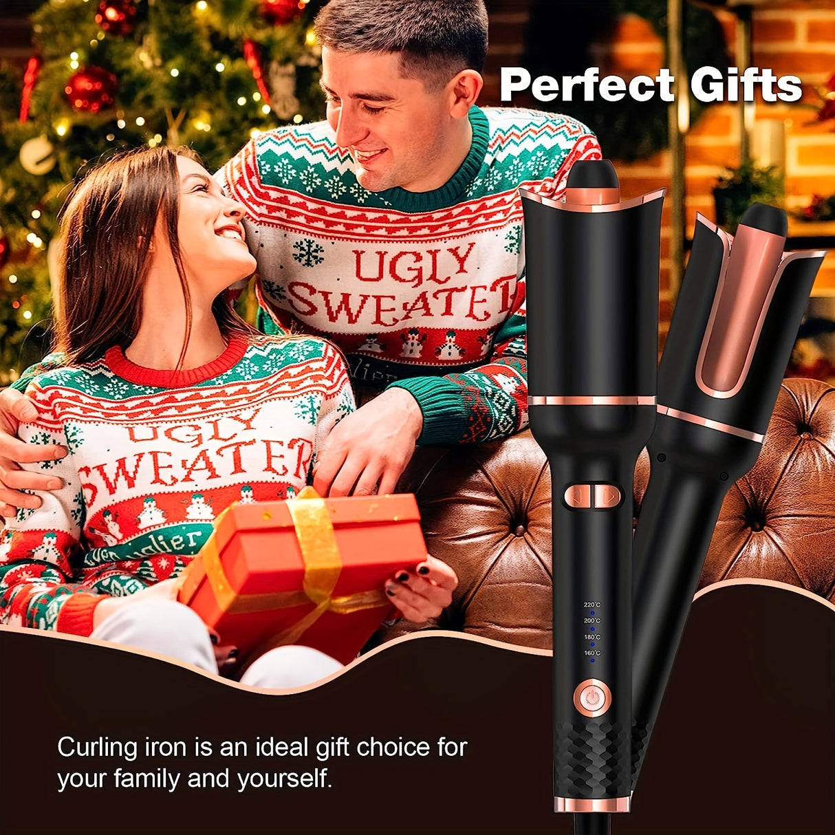 1" Large Ceramic Ionic Automatic Hair Curler - Rotating Barrel, 4 Temperature Settings, 3 Timer Options, Dual Voltage, Spin Iron for Hair Styling with Easy-to-Use Interface and Advanced Safety Features (Upgrade)