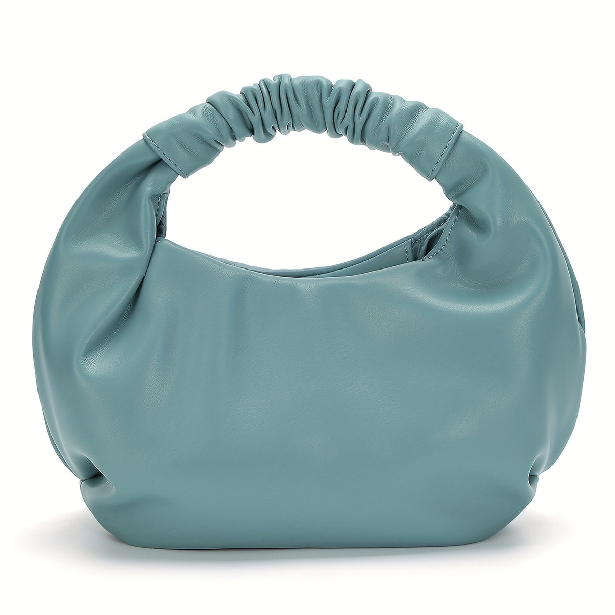 Chic Cloud Ruched Tote Bag for Women - Supple Vegan Leather, Timeless Solid Color, Spacious Hobo Handbag with Fashion Purse Style