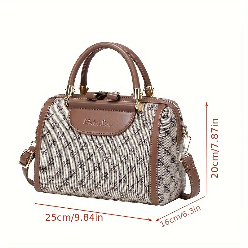 Luxury Design Boston Bag For Women, Fashion Small Handbag, Elegant Crossbody Bag Purse