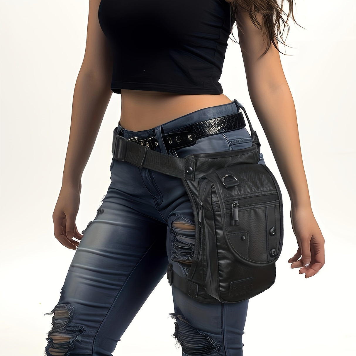 Fashion Waist Pack with Multiple Pockets, Solid Color Non-Waterproof Polyamide Belt Bag with Adjustable Strap, Zippered Hip Bum Bag for Business Casual, Travel, Hiking - Valentine's Day to Mother's Day Gift