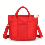 Elegant Canvas Tote Bag: Secure Zipper, Spacious & Lightweight - Perfect for Everyday Use & Comfort