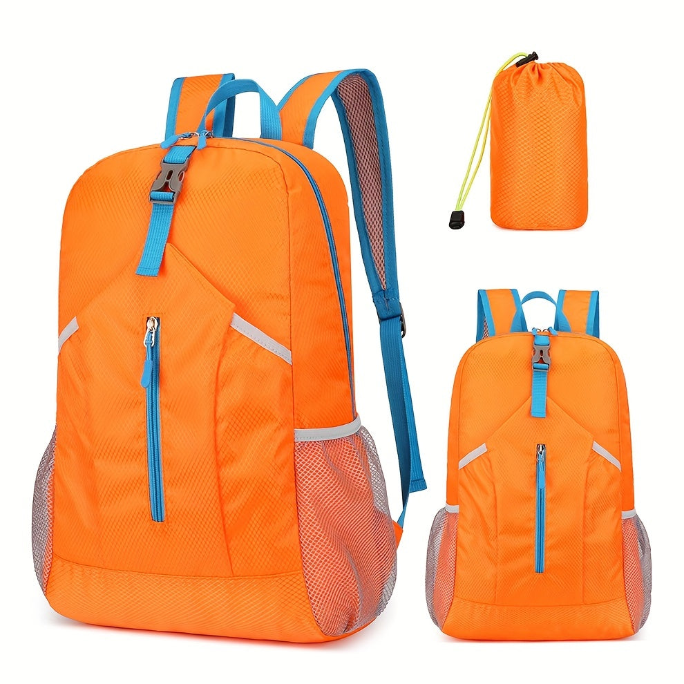 25L Foldable Outdoor Sports Backpack, Waterproof Mountaineering Hiking Travel Daypack, Color Contrast School Bag