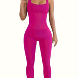 Jumpsuit for Women Workout Seamless Jumpsuits Yoga Ribbed One Piece Tank Tops Rompers Sleeveless Exercise Jumpsuits