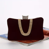Luxurious Large Capacity U-Shaped Rhinestone Clutch Bag - Sparkling Evening Bag with Buckle Closure, Polyester Lining, and Solid Color Pattern - Perfect for Banquet and Formal Occasions