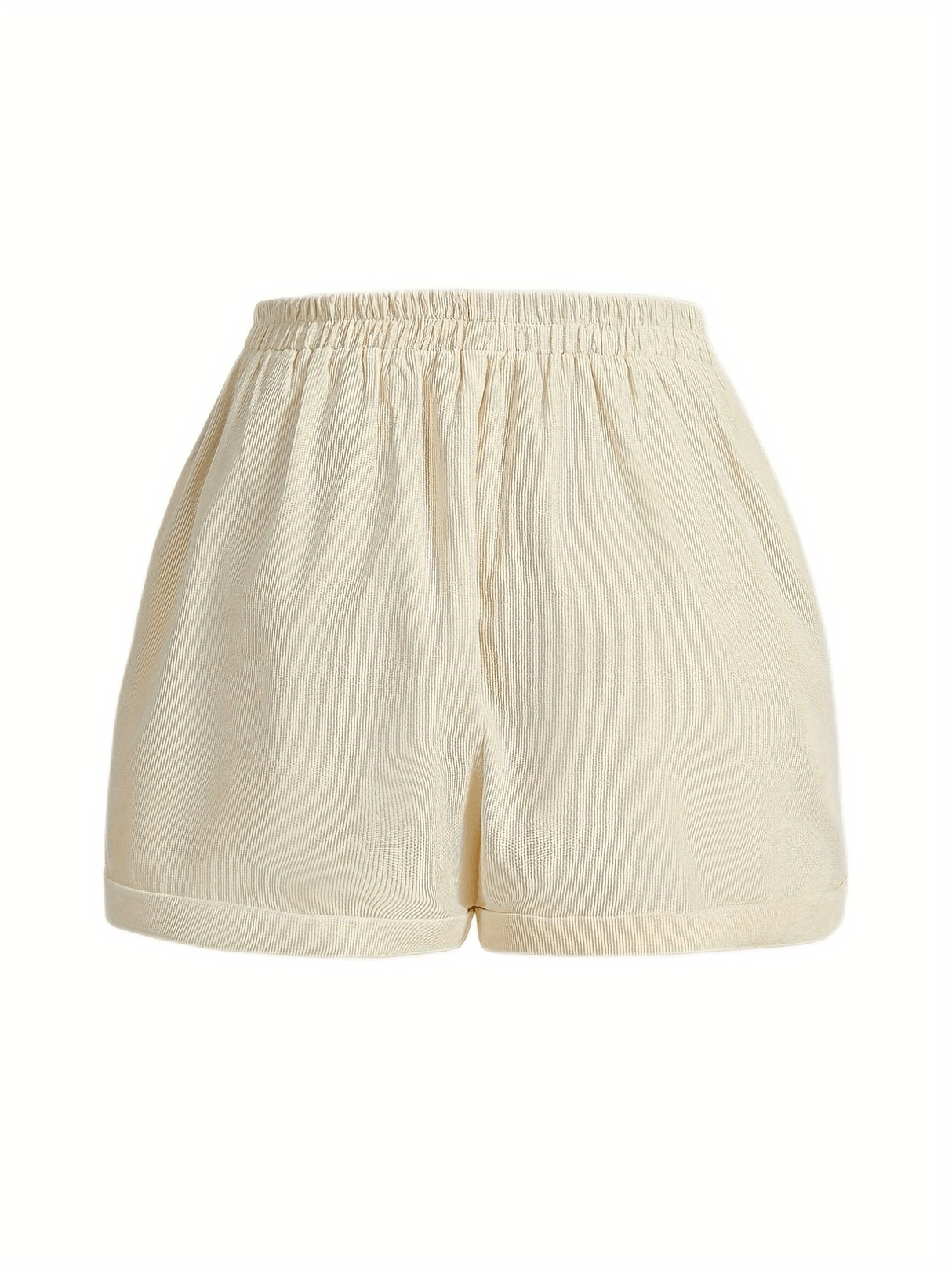 Stylish Embroidered Strawberry Casual Shorts for Women – Semi-Sheer, Elastic Waist, Durable Material for Summer