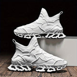 Men's Color Block Trendy Blade Sneakers, Breathable Shock Absorption Running Shoes, Non Slip Sneakers For Gym Jogging Tennis, 2023 New