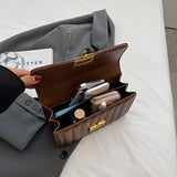Luxury Quilted Crossbody Bag for Women - Stylish Chain Shoulder Bag with Solid Color Square Purse