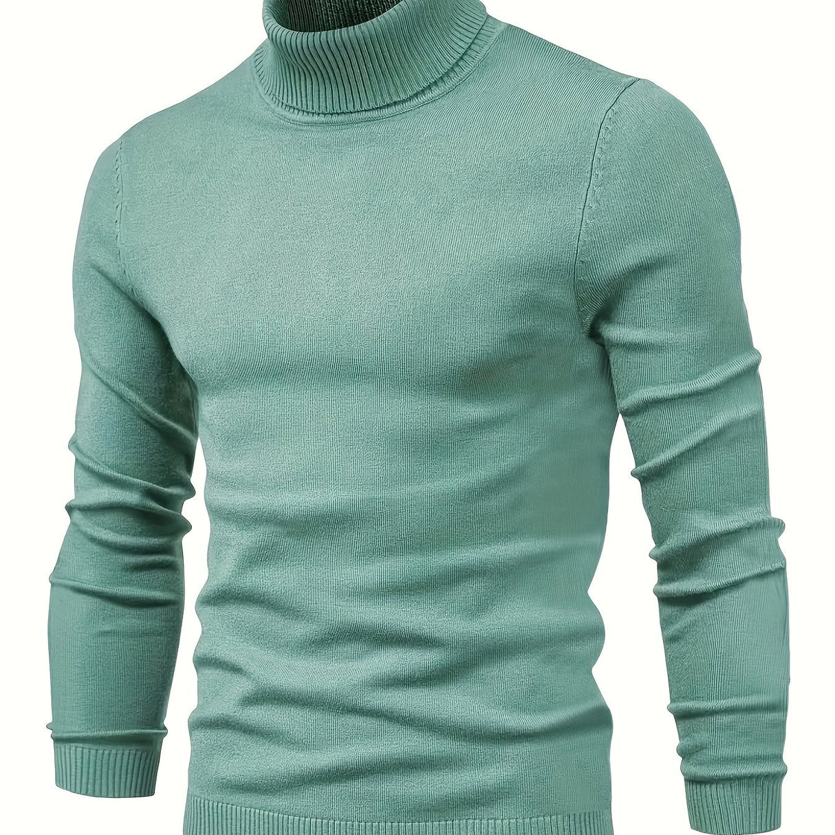 All Match Knitted Sweater, Men's Casual Warm Slightly Stretch Lapel Neck Pullover Sweater For Men Fall Winter