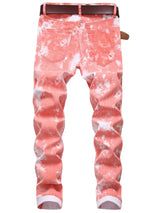 Mens Printed Jeans - Premium Jeans for Men Slim Fit - Skinny Stretch Denim Printed Pants for Men