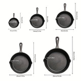 [Cast Iron Skillet] 3pcs/4pcs/5pcs Cast Iron Skillet Set | 6 Inch/8 Inch/10 Inch Cast Iron Frying Pan, Household Pan, Kitchen Accessories, Home Cook, Cast Iron Pan Without Coating Set