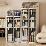 1pc Slimline Multi-Tier Waterproof Storage Cabinet with Rollers - Space-Saving Solution for Bathroom Essentials & Linens, No Assembly Required, Easy Access, and Durable Construction