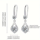 Luxurious Teardrop Moissanite Earrings - 925 Sterling Silver, Classic Sparkle, Hypoallergenic, Nickel-Free, Durable, Timeless Design, Perfect for Engagement, Wedding, Anniversary, Birthday Gift, Elegant Accessory for Any Occa
