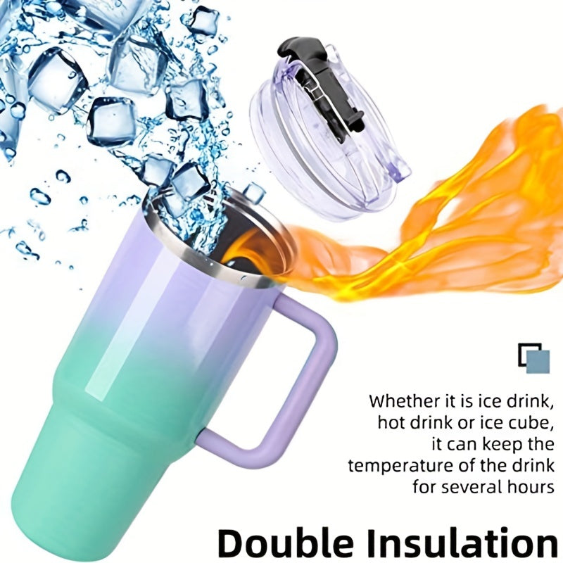 Vacuum Insulated 40 oz Stainless Steel Tumbler with Handle - BPA-Free, Shatterproof Travel Mug for Hot/Cold Drinks, Perfect Outdoor Gift