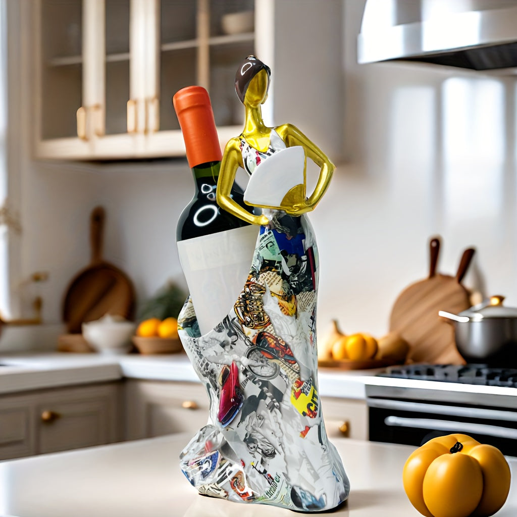 Resin Dance Goddess Wine Bottle Holder: A Versatile Home Decor Piece for Indoor and Outdoor Use - Suitable for Christmas, Easter, Thanksgiving, and More