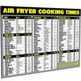 90 Food Reference Guide Air Fryer Cheat Sheet Magnets - Extra Large, Easy-to-Read, Magnetic Cooking Time Chart and Kitchen Gadget - Perfect for Beginners and Busy Home Cooks - Gray