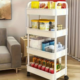1pc Compact Storage Cart - Versatile Floor Storage for Snacks, Books, Bathroom Essentials, and Kitchen Utensils with Wheels - Perfect for Home Organization and Decluttering, Essential Storage Supplies