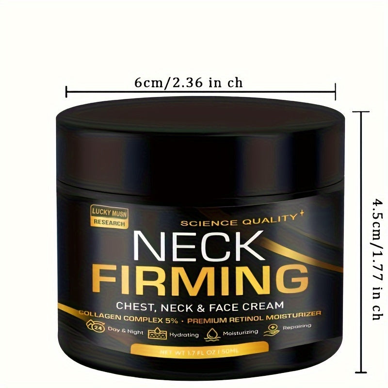 LUCKY MUSN Advanced Retinol Overnight Lotion for Neck Firming - 1.7fl.oz Science-Backed with 5% Collagen, Hyaluronic Acid & Peptides, Day & Night Hydration to Smooth Wrinkles, Tighten & Renew Light Beige