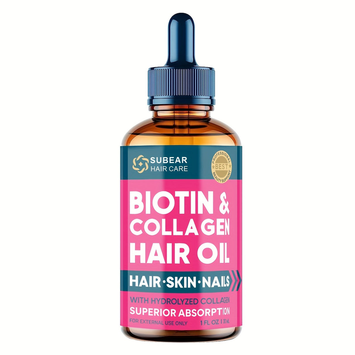 30ml Intensive Nourishment Biotin Collagen Hair & Skin Revitalizer Oil - Hydrates, Repairs, and Strengthens Hair, Skin, and Nails with 30000 Mcg Complex, Hydrolyzed Collagen, and Biotin - Gentle, Non-Greasy, and Alcohol-Free