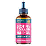 30ml Intensive Nourishment Biotin Collagen Hair & Skin Revitalizer Oil - Hydrates, Repairs, and Strengthens Hair, Skin, and Nails with 30000 Mcg Complex, Hydrolyzed Collagen, and Biotin - Gentle, Non-Greasy, and Alcohol-Free