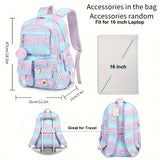 Girls Backpack, 15.6 Inch Laptop School Bag Large Primary Elementary Middle College Bookbags Kids Backpacks for Teens Girls Women Students Anti Theft Travel Daypack