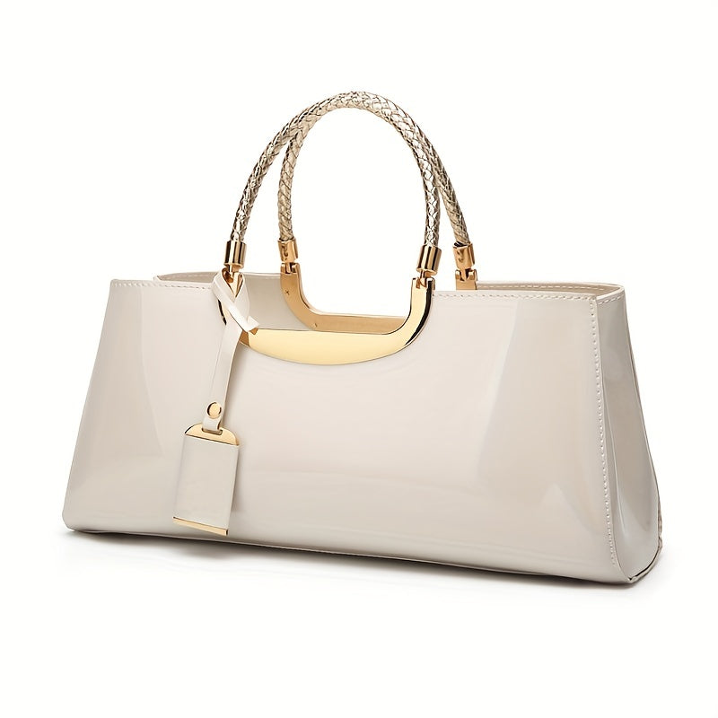 Chic Ladies Glossy Patent Leather Handbag - Stylish & Premium Quality - Everyday Fashion Accessory for Women