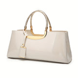 Chic Ladies Glossy Patent Leather Handbag - Stylish & Premium Quality - Everyday Fashion Accessory for Women