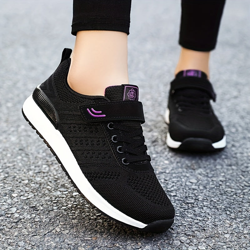 Women's Breathable Mesh Running Shoes - Lightweight, Non-Slip Sole for Casual & Walking, Fashionable Solid Color, Soft Bottom, New Model