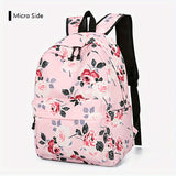 3-Piece Set Floral Fashion Backpack Collection - Stylish Student School Bag with Insulated Lunch Zipper Handbag & Detachable Zipper Clutch Bag for Girls and Women