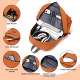 laptop backpack 15.6 inch anti theft travel backpacks for men and women large college bookbag work business daypack middle high school bag for girls boys teens students brown