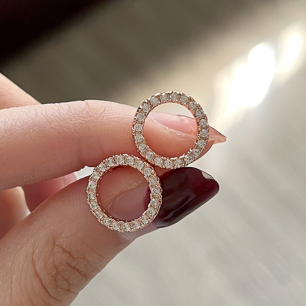 Circle Hoop Drop Earrings for Women Paved Shiny Synthetic Zirconia Stud Earrings Trendy EngaSynthetic Gemstoneent Bridesmaid Party Valentine Gift