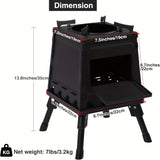 Wood Burning Camp Stove, Portable Cast Iron Wood Stove For Outdoor Hiking Picnic BBQ Travel, Black