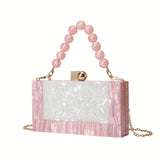 Mini Elegant Dinner Clutch Bag, Classic Acrylic Banquet Handbag, Women's Formal Purse For Wedding Party Prom
