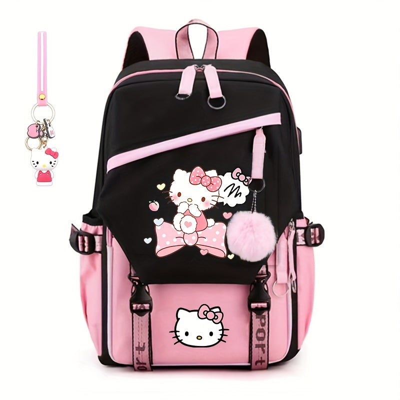 Hello Kitty Kurumi Cute Laptop Backpack Women Travel Hiking Backpack Men Large Cartoon School Bag 18 Inch